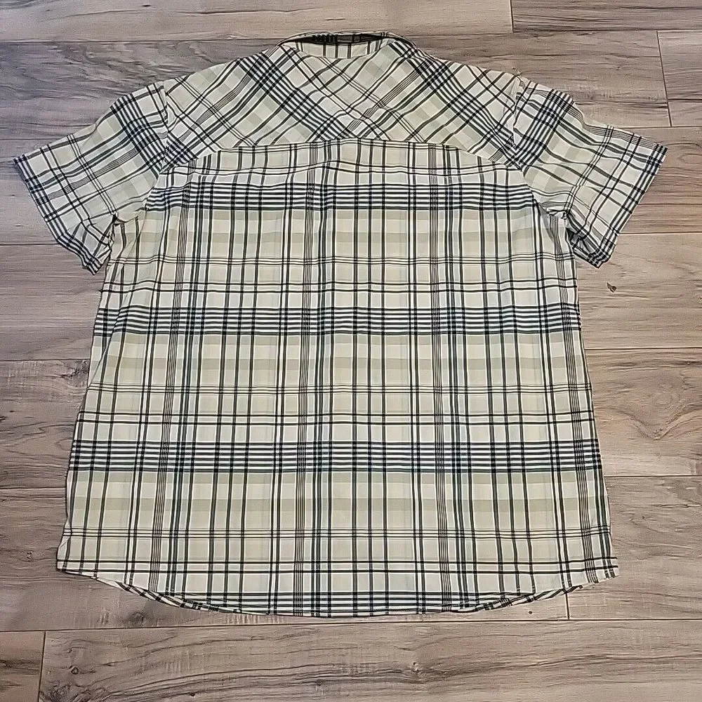 Simms‎ Shirt Men Extra Large Blue Green Plaid Fishing Outdoor Button Up